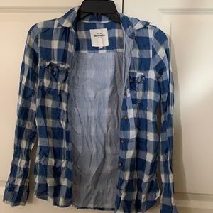 Blue And Green Plaid Button Up